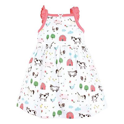 Hudson Baby Infant and Toddler Girl Cotton Dresses, Farm Animals