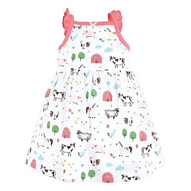 Hudson Baby Infant and Toddler Girl Cotton Dresses, Farm Animals