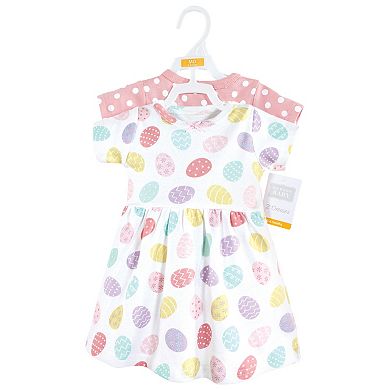 Hudson Baby Infant and Toddler Girl Cotton Dresses, Easter Eggs
