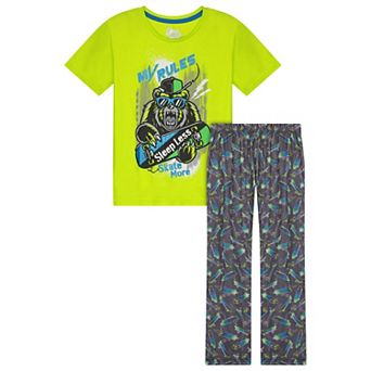 Sleep On It Boys 2 pc Short-sleeve Jersey Pajama Pants Set