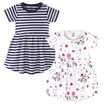 Touched by Nature Baby and Toddler Girl Organic Cotton Short-Sleeve Dresses 2 pk Floral Breeze
