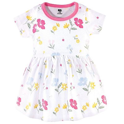 Hudson Baby Infant and Toddler Girl Cotton Short-Sleeve Dresses 2pk, Spring  Mix, 0-3 Months