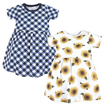 Hudson Baby Infant and Toddler Girl Cotton Dresses, Sunflower