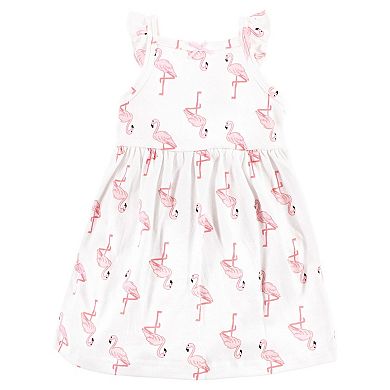 Hudson Baby Infant Girl Cotton Dress - Flamingo Pineapple, 6-9 Months