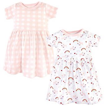 Luvable Friends Baby and Toddler Girl Cotton Short-Sleeve Dresses 2 pk Unicorn