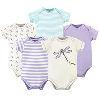 Touched by Nature Baby Girl Organic Cotton Bodysuits 5 pk Dragonfly