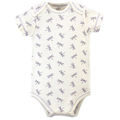 Touched by Nature Baby Girl Organic Cotton Bodysuits 5pk, Dragonfly