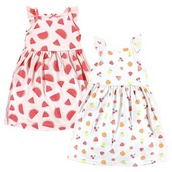 Hudson Baby Infant Girl Cotton Dress, Fruit Salad, 0-3 Months