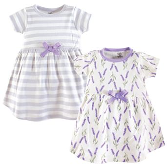 Touched by Nature Baby and Toddler Girl Organic Cotton Short-Sleeve Dresses 2 pk Lavender