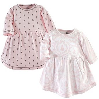 Yoga Sprout Baby and Toddler Girl Cotton Long-Sleeve Dresses 2 pk Lace Garden, 6-9 Months