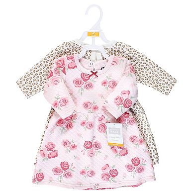 Hudson Baby Infant and Toddler Girl Cotton Dress - Blush Rose Leopard - 0-3 Months