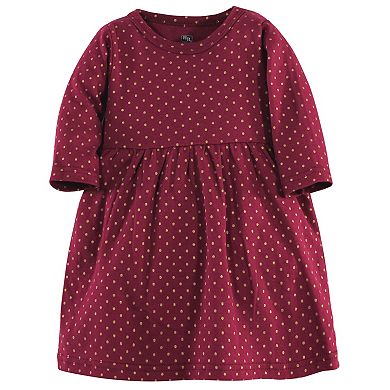Hudson Baby Infant and Toddler Girl Cotton Long-Sleeve Dresses 2pk, Fall Floral