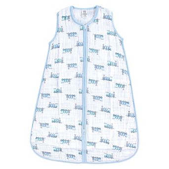 Luvable Friends Baby Boy Sleeveless Muslin Cotton Sleeping Bag, Sack, Blanket, Train Muslin