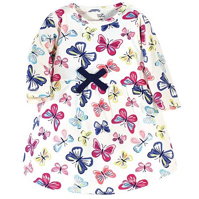 Touched by Nature Baby Organic Cotton Dresses, Bright Butterflies Long Sleeve 2-Pack