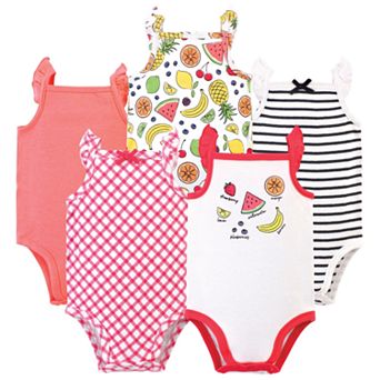 Touched by Nature Baby Girl Organic Cotton Bodysuits 5 pk Fruit
