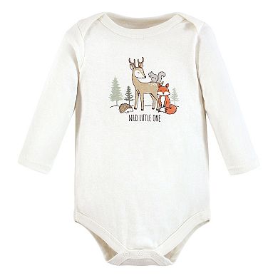 Hudson Baby Infant Boy Cotton Long-Sleeve Bodysuits, Forest Animals 5-Pack, 18-24 Months