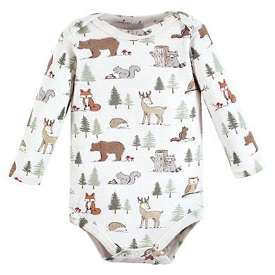 Hudson Baby Infant Boy Cotton Long-Sleeve Bodysuits, Forest Animals 5-Pack, 18-24 Months