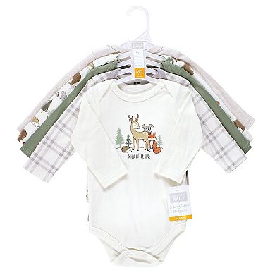 Hudson Baby Infant Boy Cotton Long-Sleeve Bodysuits, Forest Animals 5-Pack, 18-24 Months