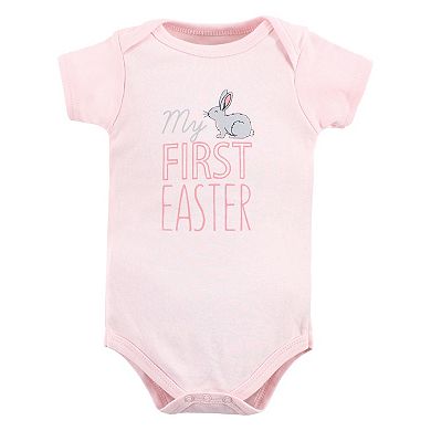 Hudson Baby Infant Girl Cotton Bodysuits, Some Bunny