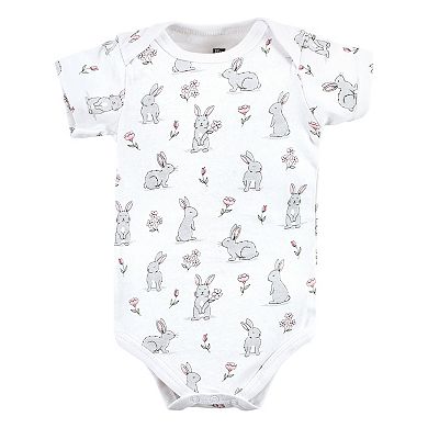 Hudson Baby Infant Girl Cotton Bodysuits, Some Bunny