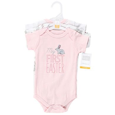 Hudson Baby Infant Girl Cotton Bodysuits, Some Bunny