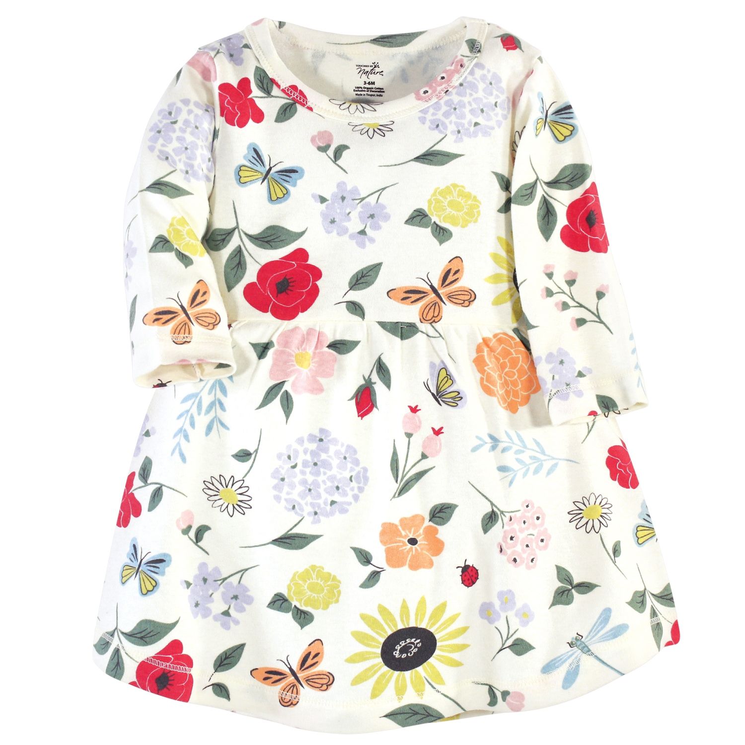 Touched By Nature Baby Mädchen Kimono-Kleider 3er Pack - Bio-Baumwolle Nachthemden