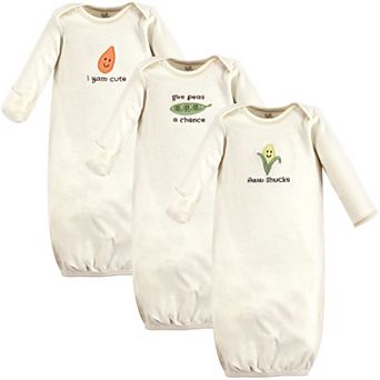 Touched by Nature Baby Organic Cotton Long-Sleeve Gowns 3 pk