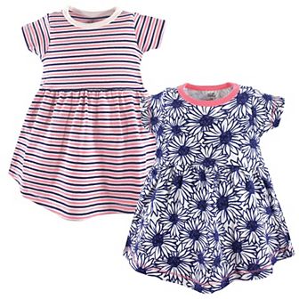 Touched by Nature Baby and Toddler Girl Organic Cotton Short-Sleeve Dresses 2 pk Daisy