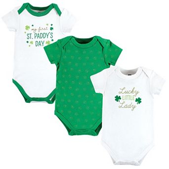 Hudson Baby Infant Girl Cotton Bodysuits, Lucky Lady