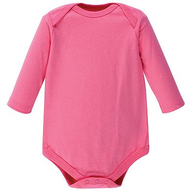Hudson Baby Infant Girl Cotton Long-Sleeve Bodysuits 5pk, Bird Cage