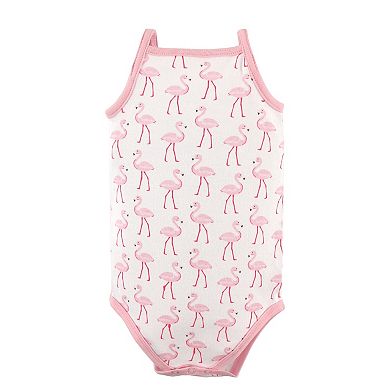 Hudson Baby Infant Girl Cotton Sleeveless Bodysuits 5pk, Pineapple