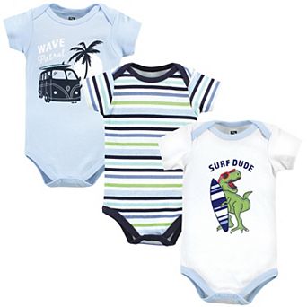 Hudson Baby Infant Boys Cotton Bodysuits, Surf Dude