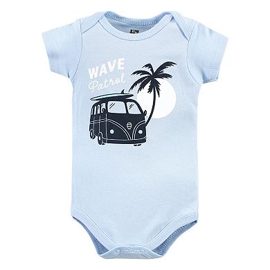 Hudson Baby Infant Boys Cotton Bodysuits, Surf Dude