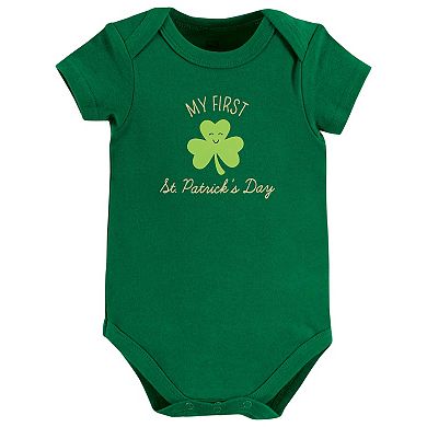 Hudson Baby Infant Girl Cotton Bodysuits, St Patricks Rainbow