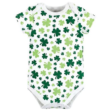 Hudson Baby Infant Girl Cotton Bodysuits, St Patricks Rainbow