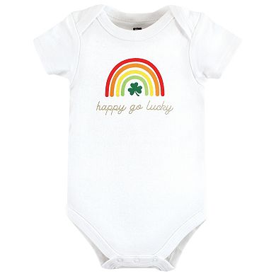 Hudson Baby Infant Girl Cotton Bodysuits, St Patricks Rainbow