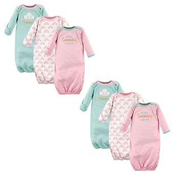 Luvable Friends Infant Girl Cotton Gowns, Dreamer 6 pc 0-6 Months