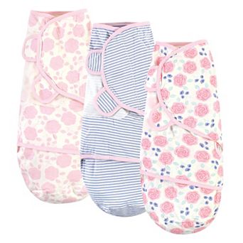 Touched by Nature Baby Girl Organic Cotton Swaddle Wraps, Pink Rose
