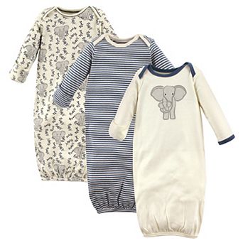 Touched by Nature Baby Boy Organic Cotton Gowns, Elephant
