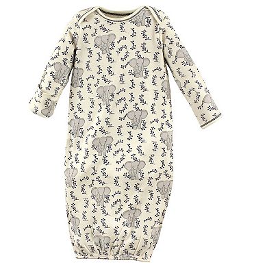 Touched by Nature Baby Boy Organic Cotton Gowns, Elephant