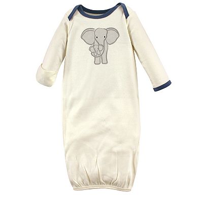 Touched by Nature Baby Boy Organic Cotton Gowns, Elephant
