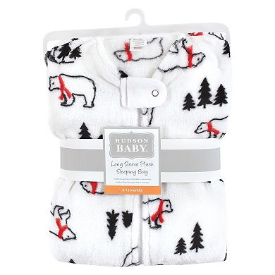 Hudson Baby Unisex Baby Plush Sleeping Bag, Sack, Blanket, Long-Sleeve Winter Bear