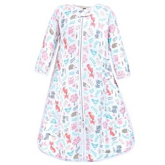 Hudson Baby Infant Girl Long Sleeve Muslin Sleeping Bag, Wearable Blanket, Sleep Sack, Woodland Fox