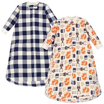 Hudson Baby Infant Boy Long-Sleeve Fleece Sleeping Bag, Forest, 0-9 Months