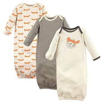 Touched by Nature Baby Boy Organic Cotton Gowns, Fox, Preemie/Newborn