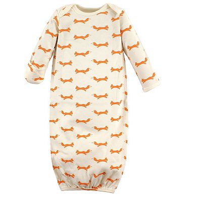 Touched by Nature Baby Boy Organic Cotton Gowns, Fox, Preemie/Newborn