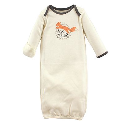 Touched by Nature Baby Boy Organic Cotton Gowns, Fox