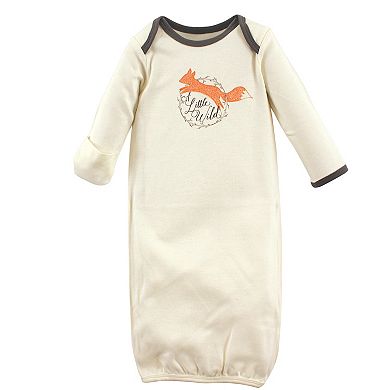 Touched by Nature Baby Boy Organic Cotton Gowns, Fox, Preemie/Newborn