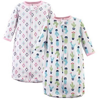 Hudson Baby Infant Girl Cotton Long-Sleeve Wearable Sleeping Bag, Sack, Blanket, Girl Cactus