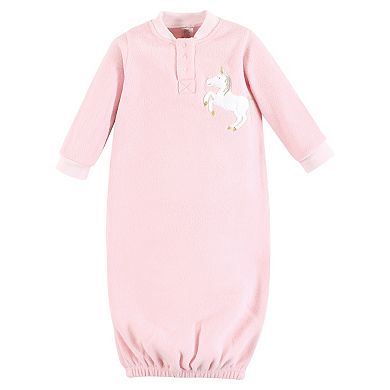 Yoga Sprout Infant Girl Fleece Gown 3pk, Unicorn